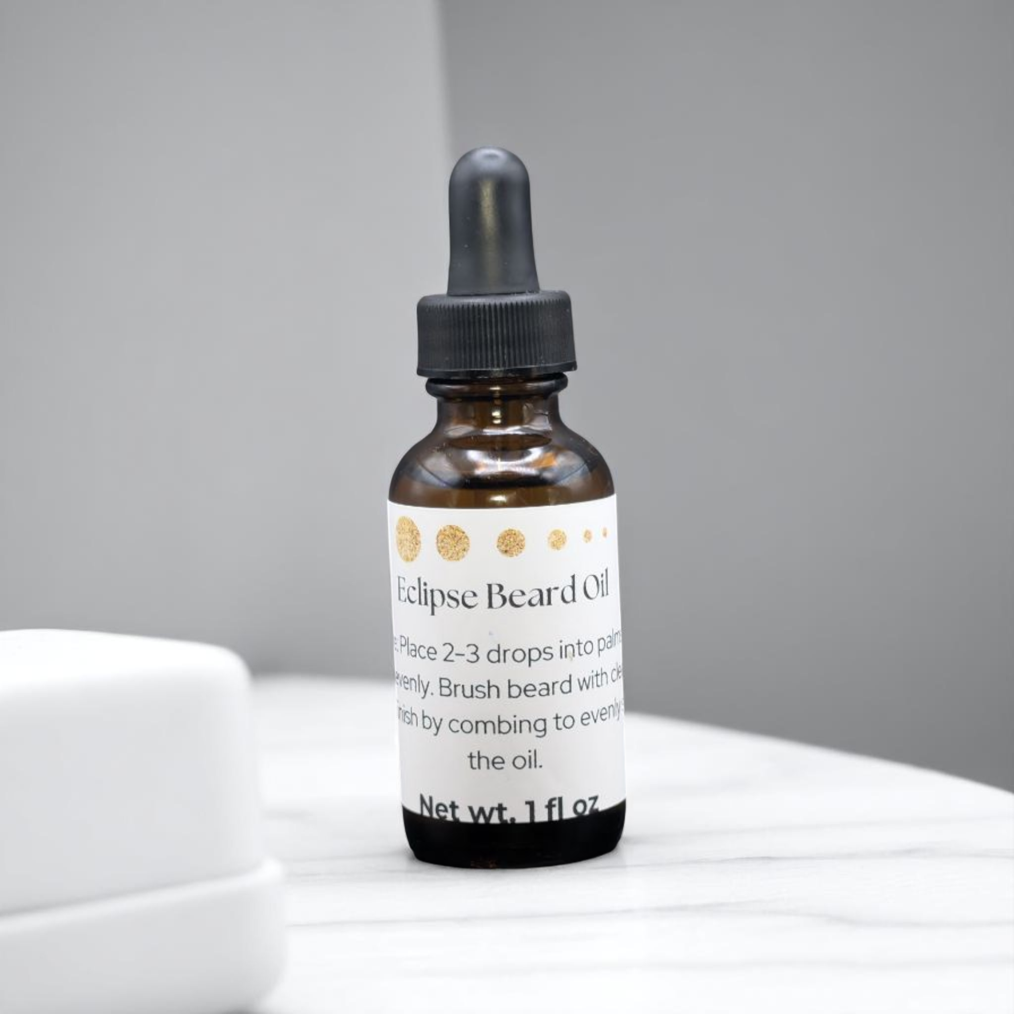 Beard Oil Dropper Bottle, Text reads Eclipse Beard OIl